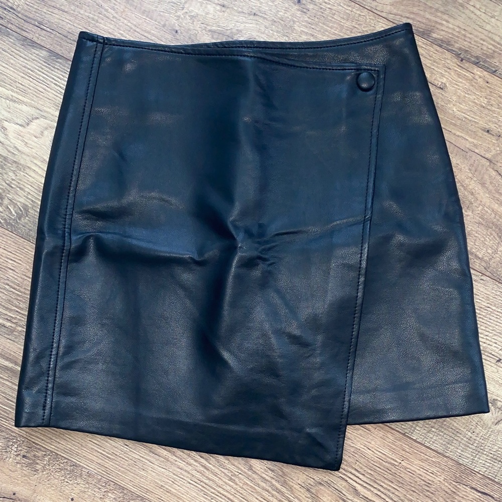 Blank NYC Black Leather Mini Skirt NWT